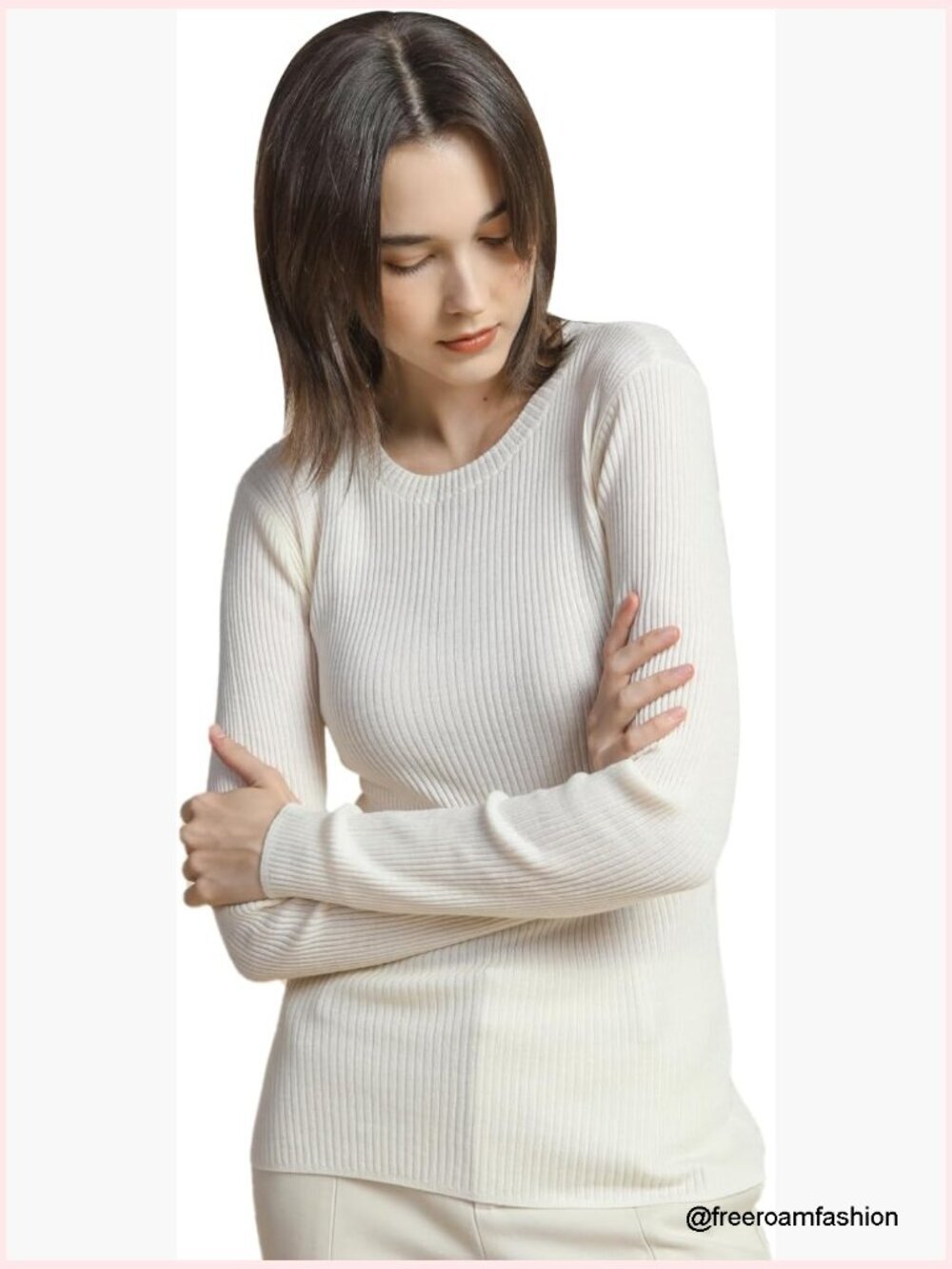 100% Wool Knit Cashmere Crew Neck Pullover